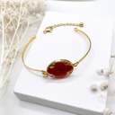 Golden Bracelet with Flower