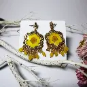 Bohemian Sunflower Jhumka Earrings