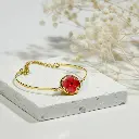 Red Blossom Gold Bangle