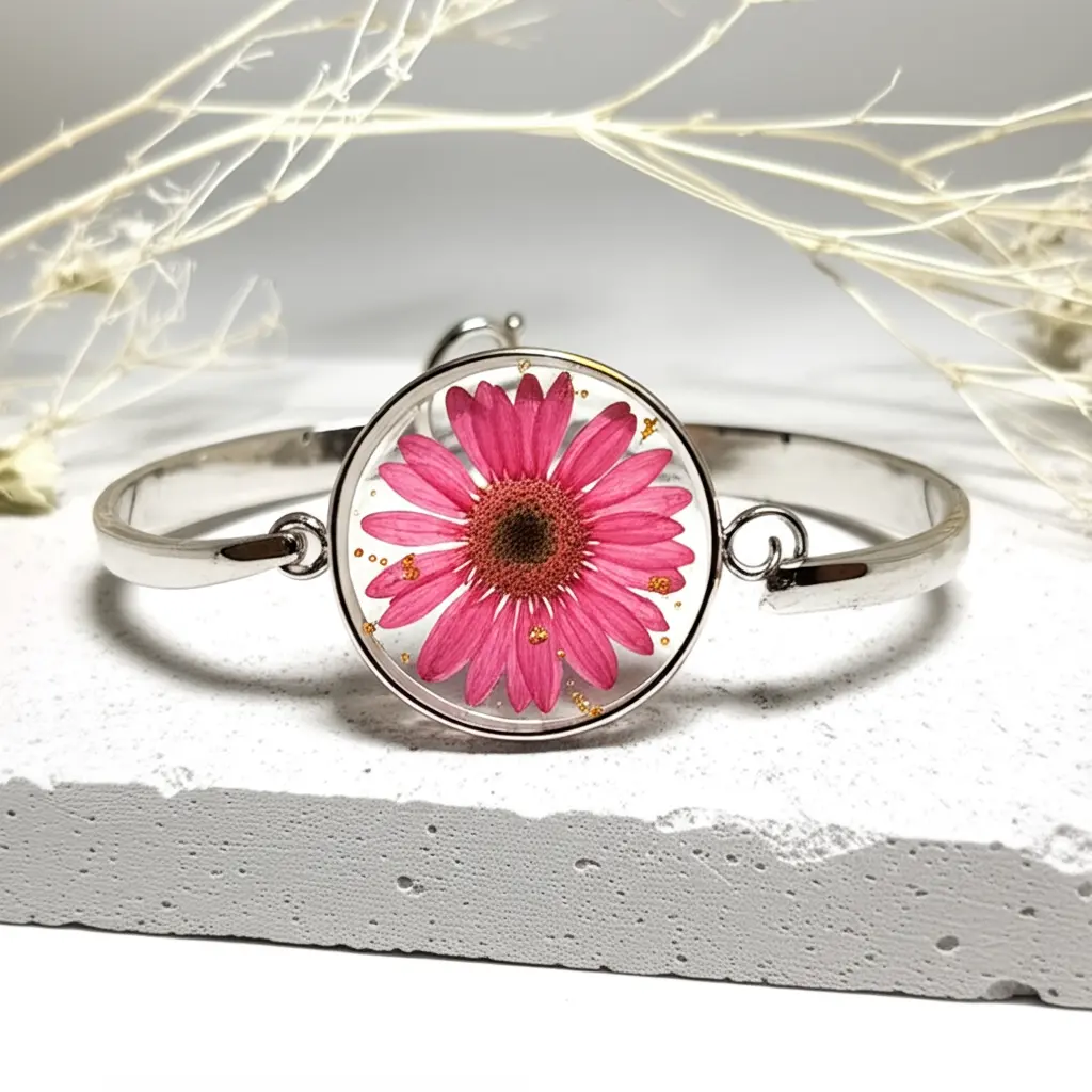 Pink Daisy Bloom Bangle