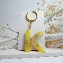 Yellow Gold Flake Resin "K" Keychain