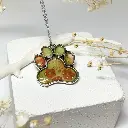 Handmade Floral Paw Print Resin Necklace