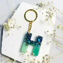 Handmade Glitter Resin 'H' Keychain by Women Artisans - Empower Stop