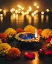 Radiant Lotus Hand-Painted Diya (Set of 2)