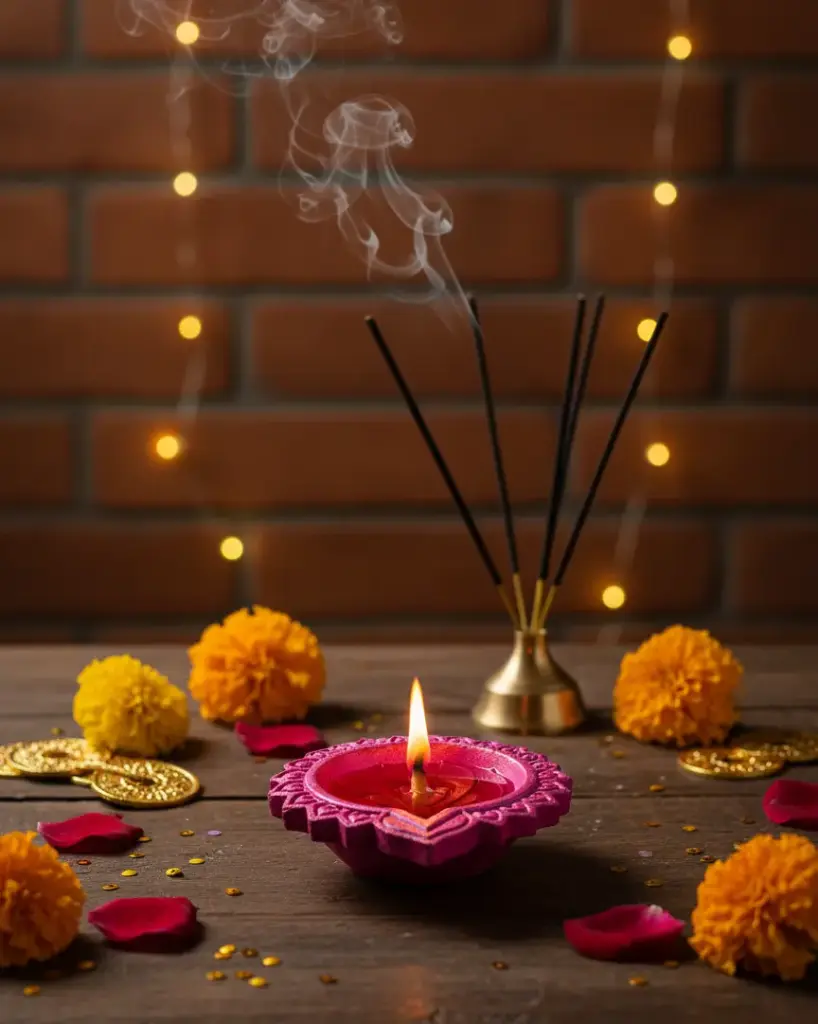 Plain Pink Handcrafted Diya (Set of 2)