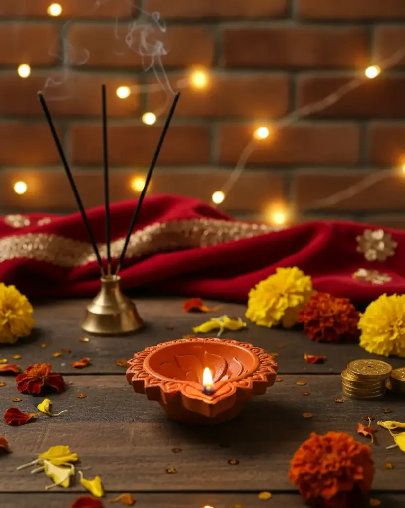 Plain Orange Handcrafted Diya (Set of 2)