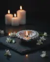 Plain Grey Handcrafted Diya (Set of 2)