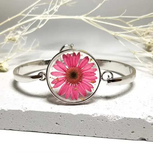 Pink Daisy Bloom Bangle
