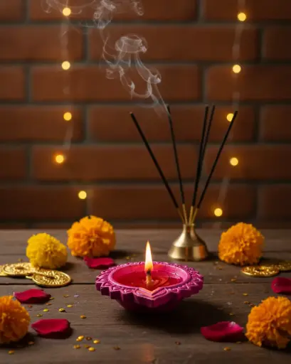 Plain Pink Handcrafted Diya (Set of 2)