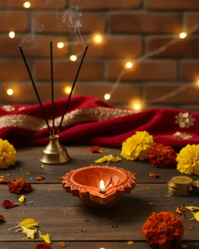 Plain Orange Handcrafted Diya (Set of 2)